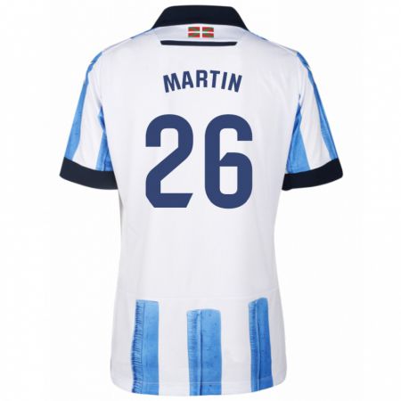 Kandiny Niño Camiseta Jon Martín #26 Azul Blanco 1ª Equipación 2023/24 La Camisa Chile