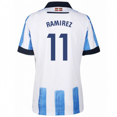 Kandiny Niño Camiseta Darío Ramirez #11 Azul Blanco 1ª Equipación 2023/24 La Camisa Chile