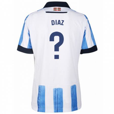 Kandiny Niño Camiseta Dani Díaz #0 Azul Blanco 1ª Equipación 2023/24 La Camisa Chile