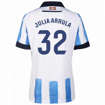 Kandiny Niño Camiseta Julia Arrula #32 Azul Blanco 1ª Equipación 2023/24 La Camisa Chile