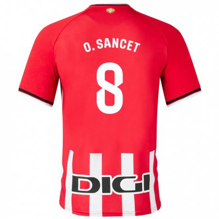 Kandiny Niño Camiseta Oihan Sancet #8 Rojo 1ª Equipación 2023/24 La Camisa Chile