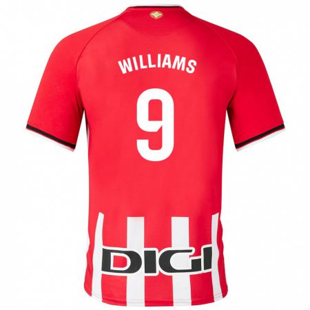 Kandiny Niño Camiseta Iñaki Williams #9 Rojo 1ª Equipación 2023/24 La Camisa Chile