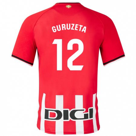 Kandiny Niño Camiseta Gorka Guruzeta #12 Rojo 1ª Equipación 2023/24 La Camisa Chile