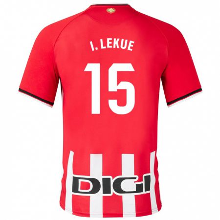 Kandiny Niño Camiseta Iñigo Lekue #15 Rojo 1ª Equipación 2023/24 La Camisa Chile