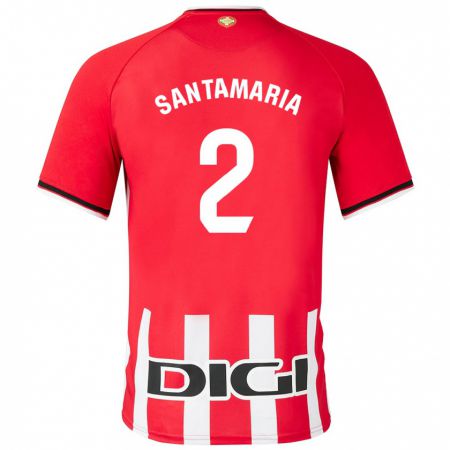 Kandiny Niño Camiseta Unai Santamaría #2 Rojo 1ª Equipación 2023/24 La Camisa Chile