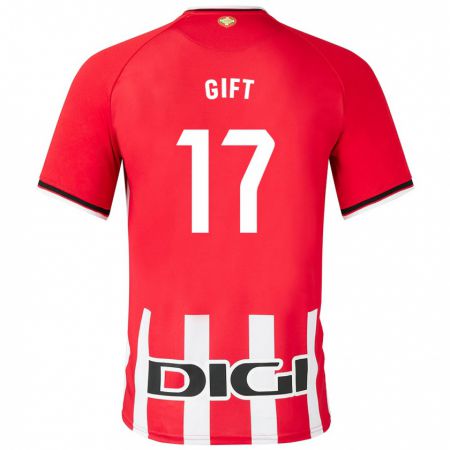 Kandiny Niño Camiseta Elijah Gift #17 Rojo 1ª Equipación 2023/24 La Camisa Chile
