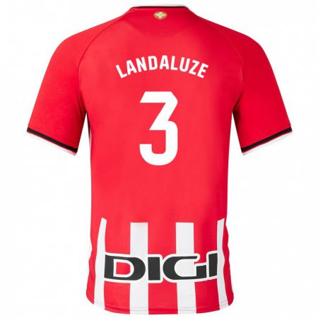 Kandiny Niño Camiseta Naia Landaluze Marquínez #3 Rojo 1ª Equipación 2023/24 La Camisa Chile