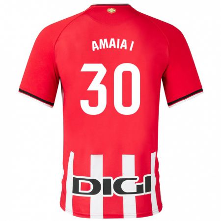 Kandiny Niño Camiseta Amaia Iribarren Arteta #30 Rojo 1ª Equipación 2023/24 La Camisa Chile