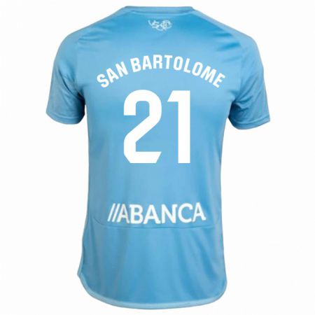 Kandiny Niño Camiseta Víctor San Bartolomé #21 Azul 1ª Equipación 2023/24 La Camisa Chile