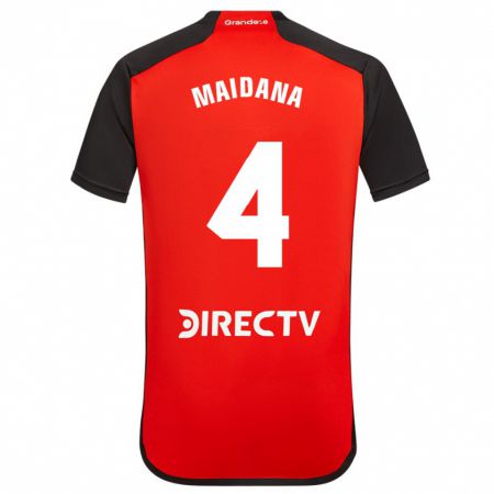 Kandiny Niño Camiseta Jonatan Maidana #4 Rojo 2ª Equipación 2023/24 La Camisa Chile