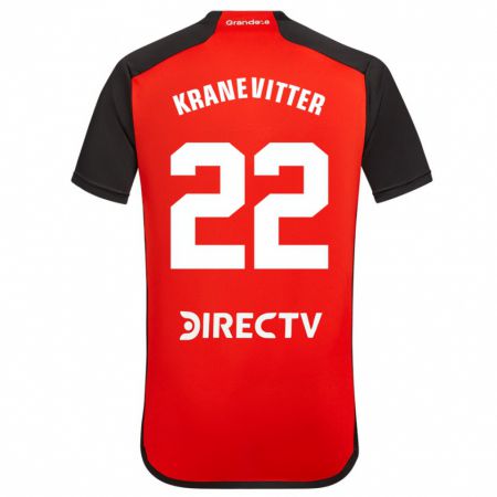 Kandiny Niño Camiseta Matías Kranevitter #22 Rojo 2ª Equipación 2023/24 La Camisa Chile