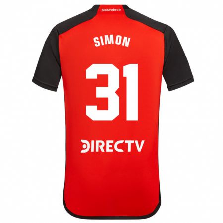 Kandiny Niño Camiseta Santiago Simón #31 Rojo 2ª Equipación 2023/24 La Camisa Chile