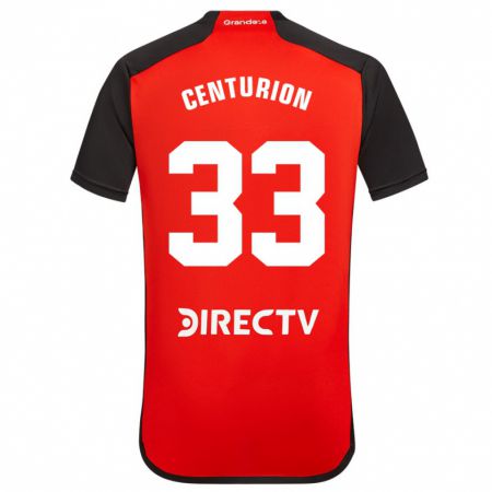 Kandiny Niño Camiseta Ezequiel Centurión #33 Rojo 2ª Equipación 2023/24 La Camisa Chile