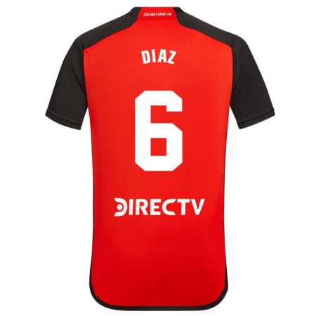 Kandiny Niño Camiseta Milagros Díaz #6 Rojo 2ª Equipación 2023/24 La Camisa Chile