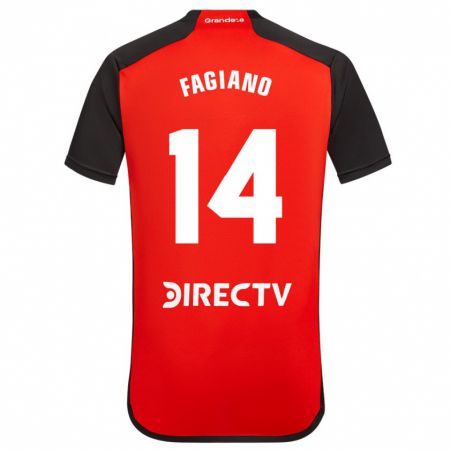 Kandiny Niño Camiseta Paloma Fagiano #14 Rojo 2ª Equipación 2023/24 La Camisa Chile