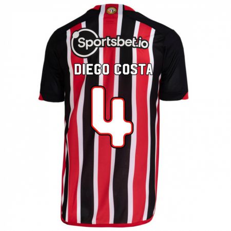 Kandiny Niño Camiseta Diego Costa #4 Azul Rojo 2ª Equipación 2023/24 La Camisa Chile