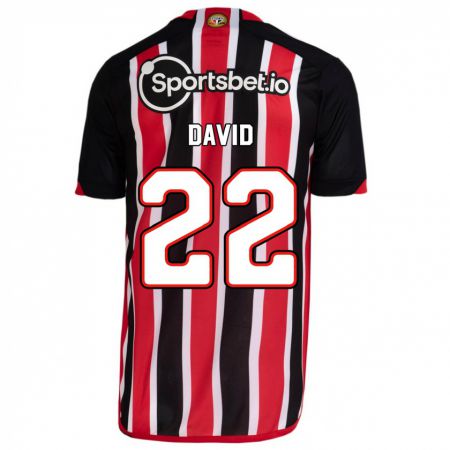 Kandiny Niño Camiseta David #22 Azul Rojo 2ª Equipación 2023/24 La Camisa Chile