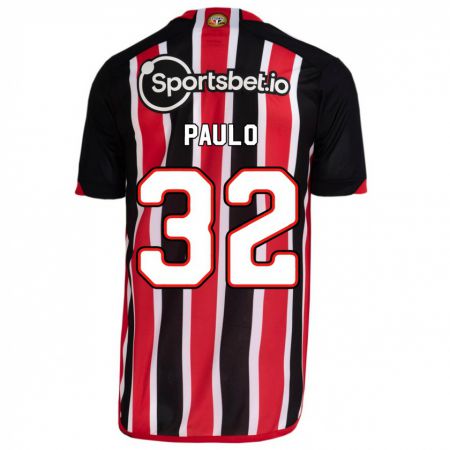 Kandiny Niño Camiseta Marcos Paulo #32 Azul Rojo 2ª Equipación 2023/24 La Camisa Chile