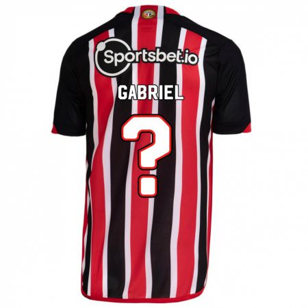Kandiny Niño Camiseta João Gabriel #0 Azul Rojo 2ª Equipación 2023/24 La Camisa Chile