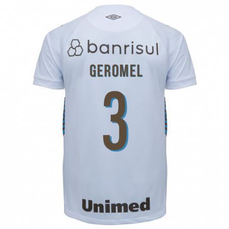 Kandiny Niño Camiseta Pedro Geromel #3 Blanco 2ª Equipación 2023/24 La Camisa Chile
