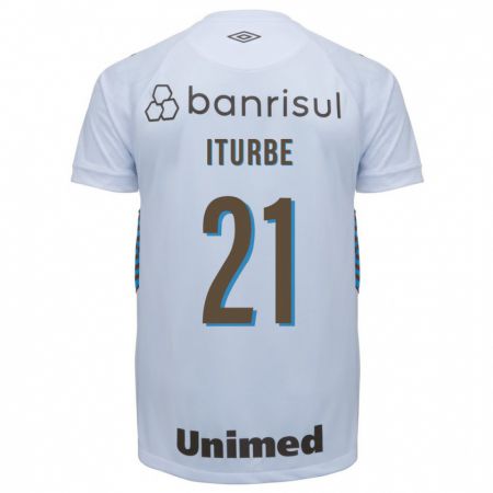 Kandiny Niño Camiseta Juan Iturbe #21 Blanco 2ª Equipación 2023/24 La Camisa Chile
