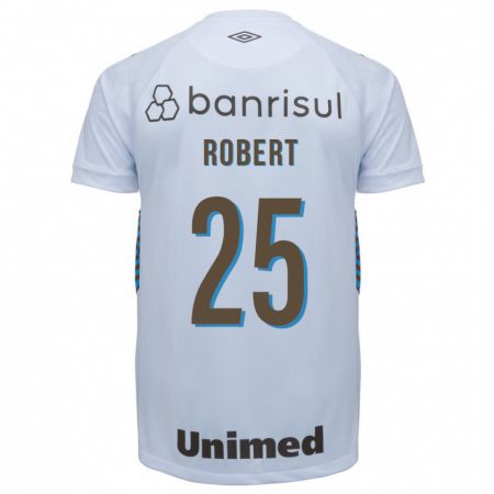 Kandiny Niño Camiseta Jhonata Robert #25 Blanco 2ª Equipación 2023/24 La Camisa Chile