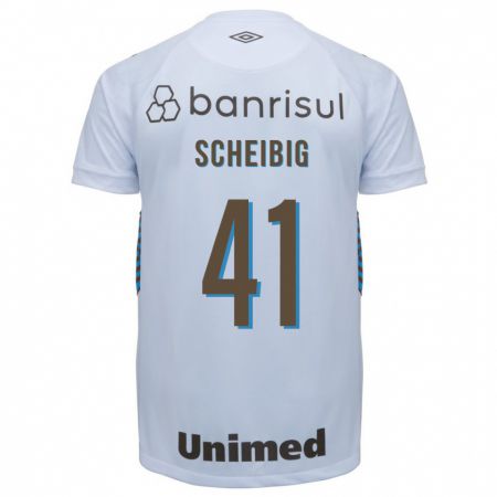 Kandiny Niño Camiseta Felipe Scheibig #41 Blanco 2ª Equipación 2023/24 La Camisa Chile