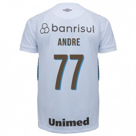 Kandiny Niño Camiseta André #77 Blanco 2ª Equipación 2023/24 La Camisa Chile