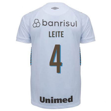 Kandiny Niño Camiseta Paulo Henrique Leite #4 Blanco 2ª Equipación 2023/24 La Camisa Chile