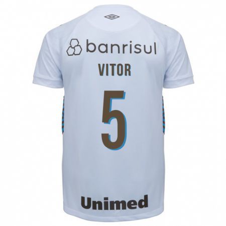 Kandiny Niño Camiseta João Vitor #5 Blanco 2ª Equipación 2023/24 La Camisa Chile