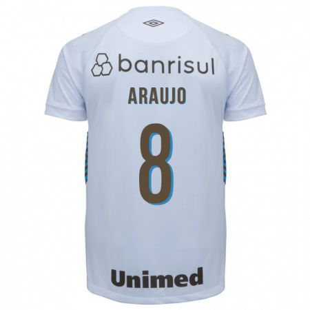 Kandiny Niño Camiseta Caio Araujo #8 Blanco 2ª Equipación 2023/24 La Camisa Chile