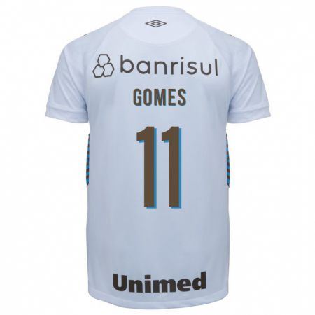 Kandiny Niño Camiseta Gustavo Gomes #11 Blanco 2ª Equipación 2023/24 La Camisa Chile