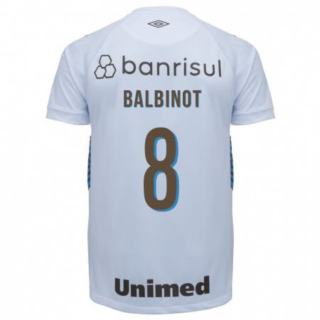 Kandiny Niño Camiseta Manu Balbinot #8 Blanco 2ª Equipación 2023/24 La Camisa Chile