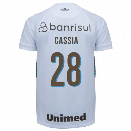 Kandiny Niño Camiseta Cássia #28 Blanco 2ª Equipación 2023/24 La Camisa Chile