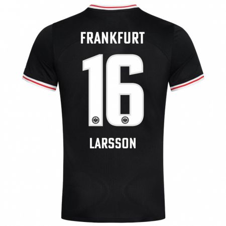 Kandiny Niño Camiseta Hugo Larsson #16 Negro 2ª Equipación 2023/24 La Camisa Chile