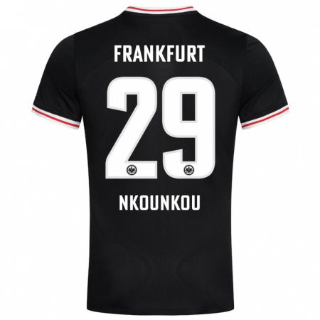 Kandiny Niño Camiseta Niels Nkounkou #29 Negro 2ª Equipación 2023/24 La Camisa Chile
