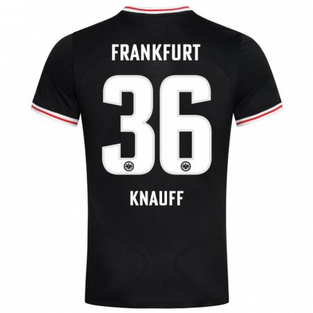 Kandiny Niño Camiseta Ansgar Knauff #36 Negro 2ª Equipación 2023/24 La Camisa Chile