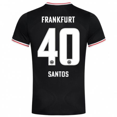 Kandiny Niño Camiseta Kauã Santos #40 Negro 2ª Equipación 2023/24 La Camisa Chile