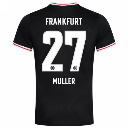 Kandiny Niño Camiseta Mark Müller #27 Negro 2ª Equipación 2023/24 La Camisa Chile