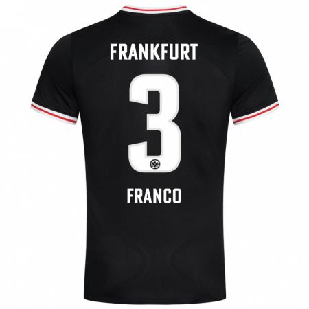 Kandiny Niño Camiseta Giuseppe Franco #3 Negro 2ª Equipación 2023/24 La Camisa Chile