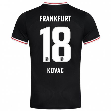 Kandiny Niño Camiseta Niko Kovac #18 Negro 2ª Equipación 2023/24 La Camisa Chile