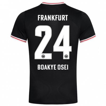 Kandiny Niño Camiseta Derek Boakye-Osei #24 Negro 2ª Equipación 2023/24 La Camisa Chile