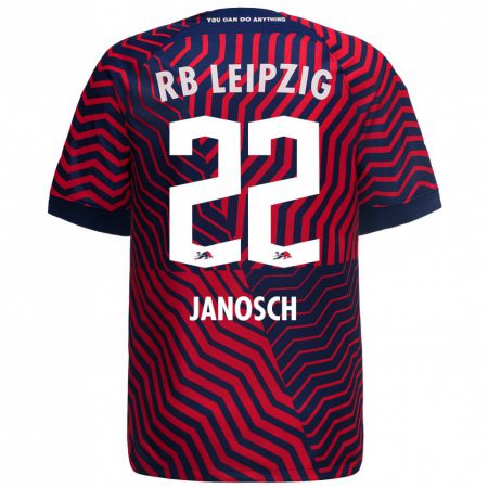 Kandiny Niño Camiseta Luca Janosch #22 Azul Rojo 2ª Equipación 2023/24 La Camisa Chile