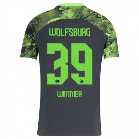Kandiny Niño Camiseta Patrick Wimmer #39 Gris Oscuro 2ª Equipación 2023/24 La Camisa Chile