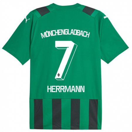Kandiny Niño Camiseta Patrick Herrmann #7 Verde Negro 2ª Equipación 2023/24 La Camisa Chile