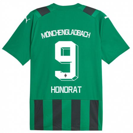 Kandiny Niño Camiseta Franck Honorat #9 Verde Negro 2ª Equipación 2023/24 La Camisa Chile