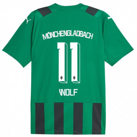 Kandiny Niño Camiseta Hannes Wolf #11 Verde Negro 2ª Equipación 2023/24 La Camisa Chile