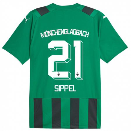 Kandiny Niño Camiseta Tobias Sippel #21 Verde Negro 2ª Equipación 2023/24 La Camisa Chile