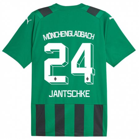 Kandiny Niño Camiseta Tony Jantschke #24 Verde Negro 2ª Equipación 2023/24 La Camisa Chile