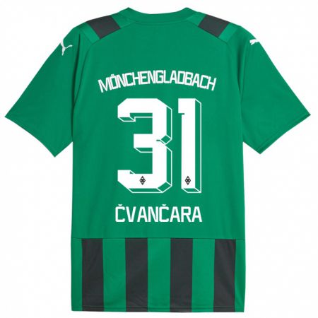 Kandiny Niño Camiseta Tomas Cvancara #31 Verde Negro 2ª Equipación 2023/24 La Camisa Chile